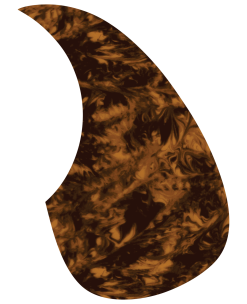 Golden Gate F-4013 Teardrop Shaped Acoustic Guitar Pickguard - Yellow Tortoise