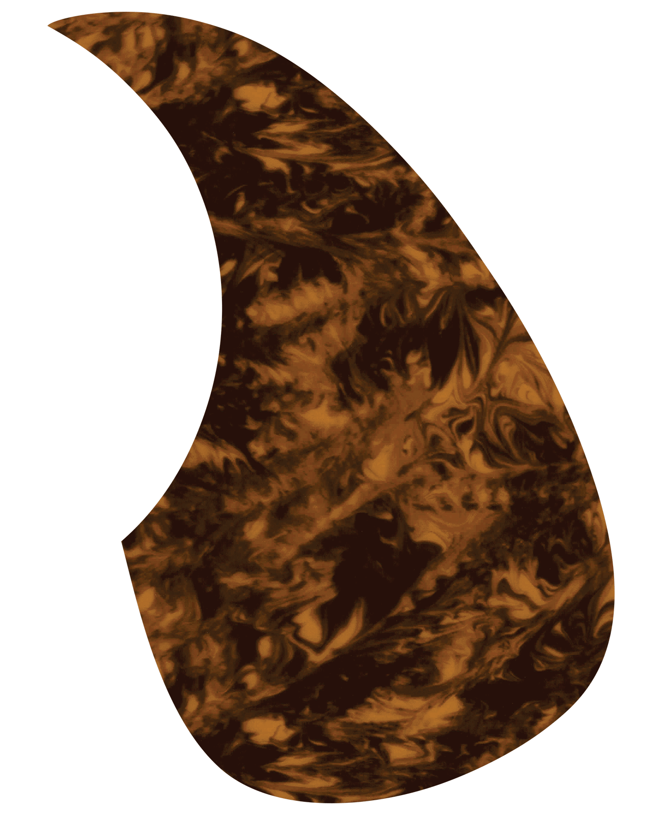 Golden Gate F-4013 Teardrop Shaped Acoustic Guitar Pickguard - Yellow Tortoise