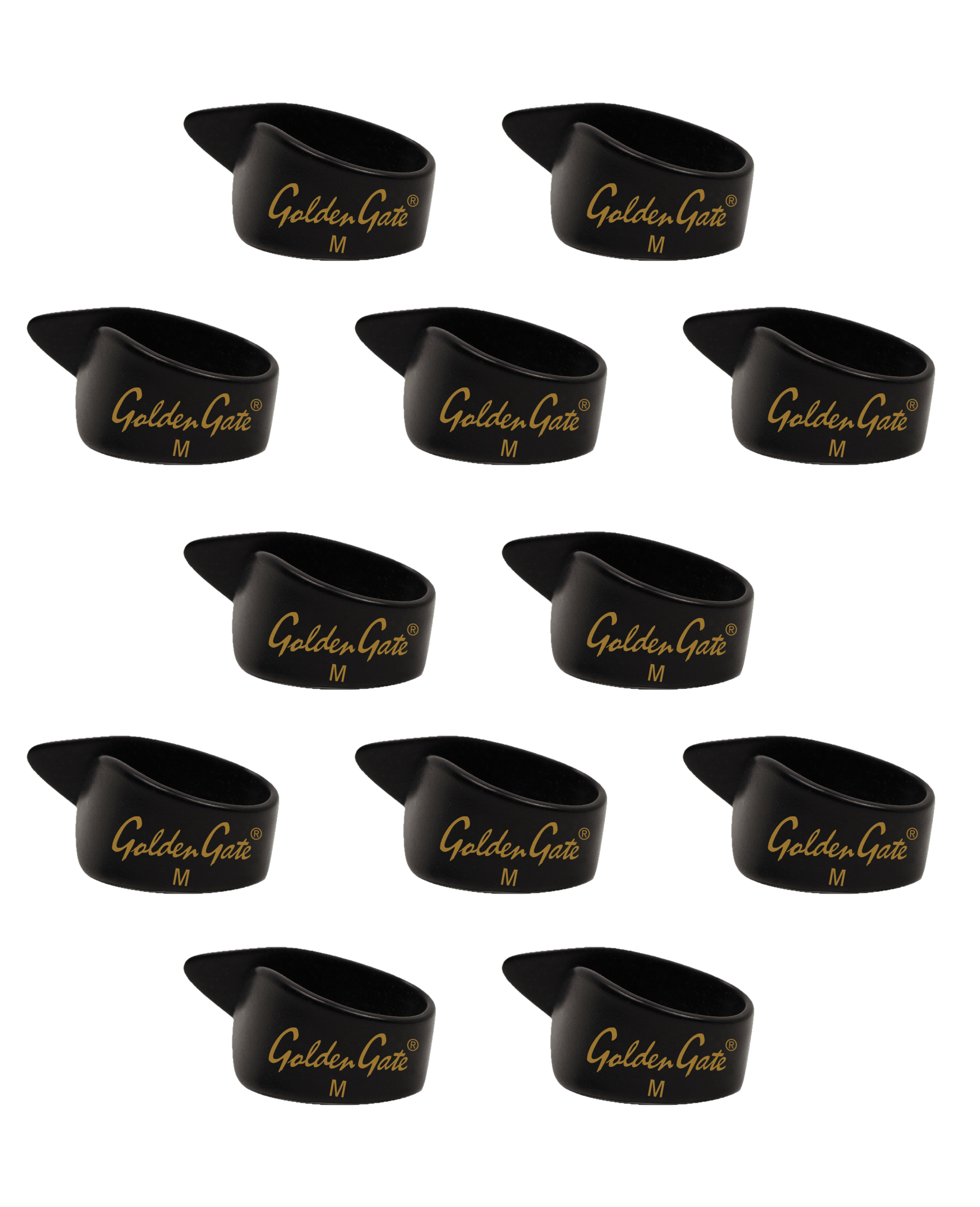 Golden Gate GP-3B Thumb Picks - Black - Medium - Dozen - Image 4